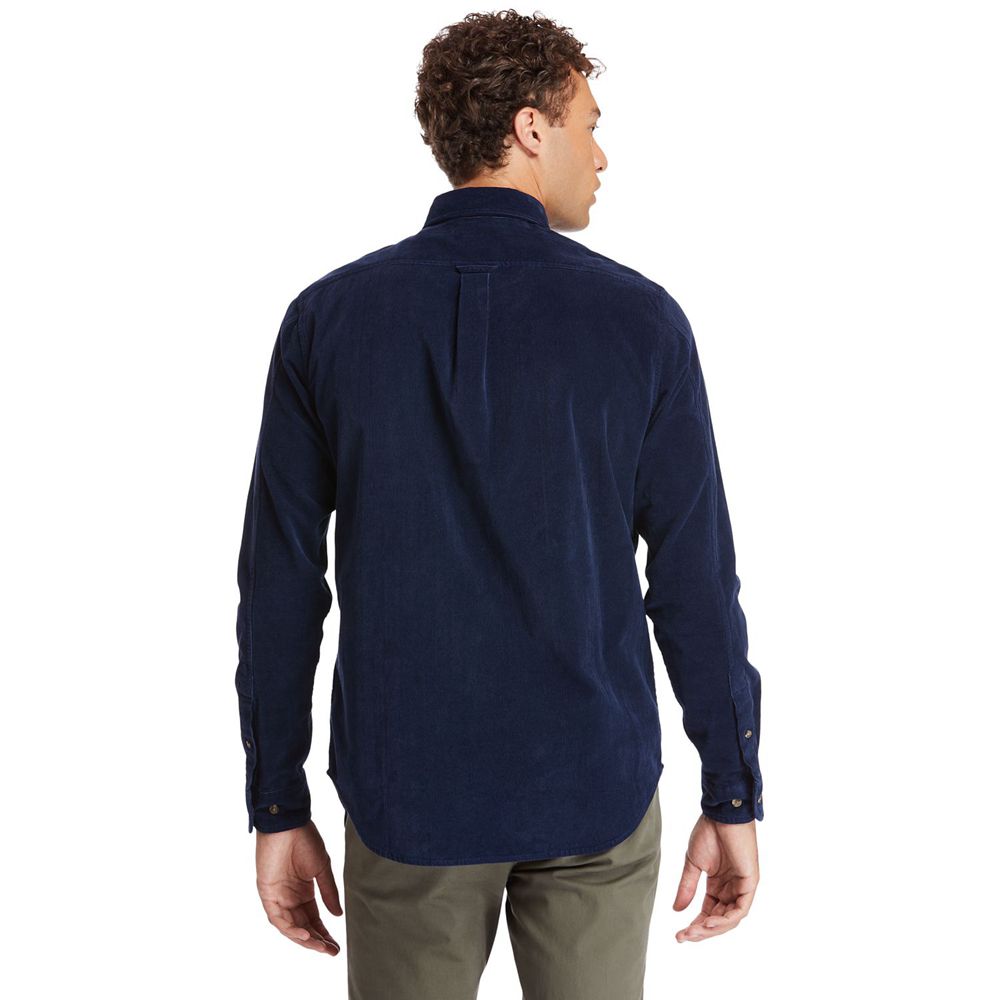 Camisa Masculino - Timberland Mascoma River Long-Sleeve Corduroy - HSMCU4629 - Azul Marinho